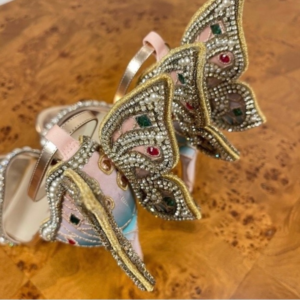 SOLD!! Sophia Webster | Rare Chiara 100 Crystal Embellished Butterfly Heels - Picture 3 of 8